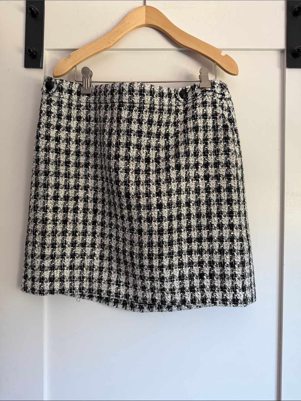 Black and White Houndstooth Mini Skirt with Blazer